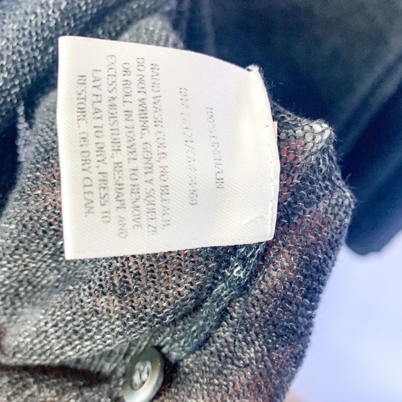 Eileen Fisher Grey Linen Grey Button Up Cardigan - Picture 6 of 7